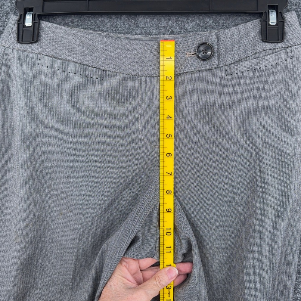 Ann Taylor LOFT Julie Cropped Pants Women 4P Herringbone Gray - Picture 5 of 7
